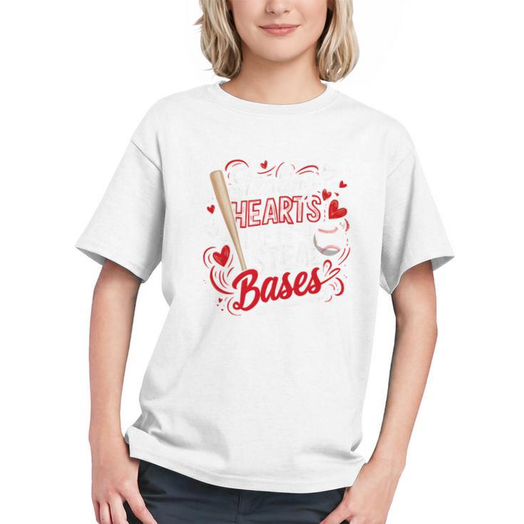Stealing Hearts Like I Steal Bases Softball Baseball Batter Graphic Youth