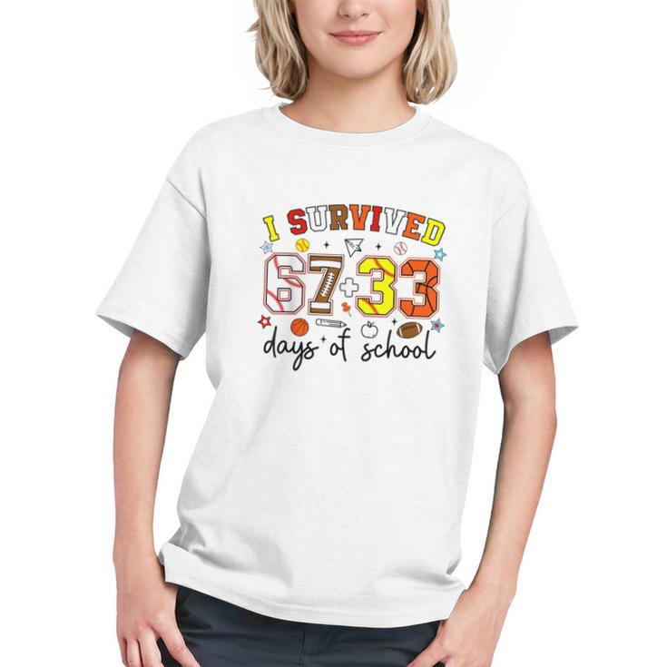 I Survived 6733 Days Baseball Football Softball 100 Days Graphic Youth
