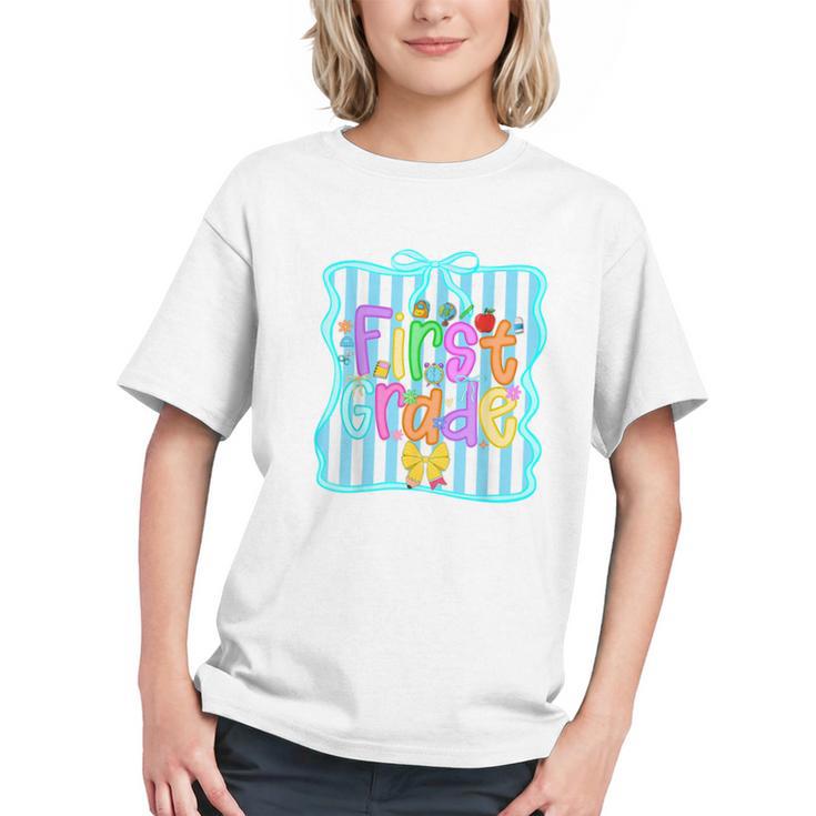 Sweet Coquette Bow 1st Grade Back to School Youth T-Shirt