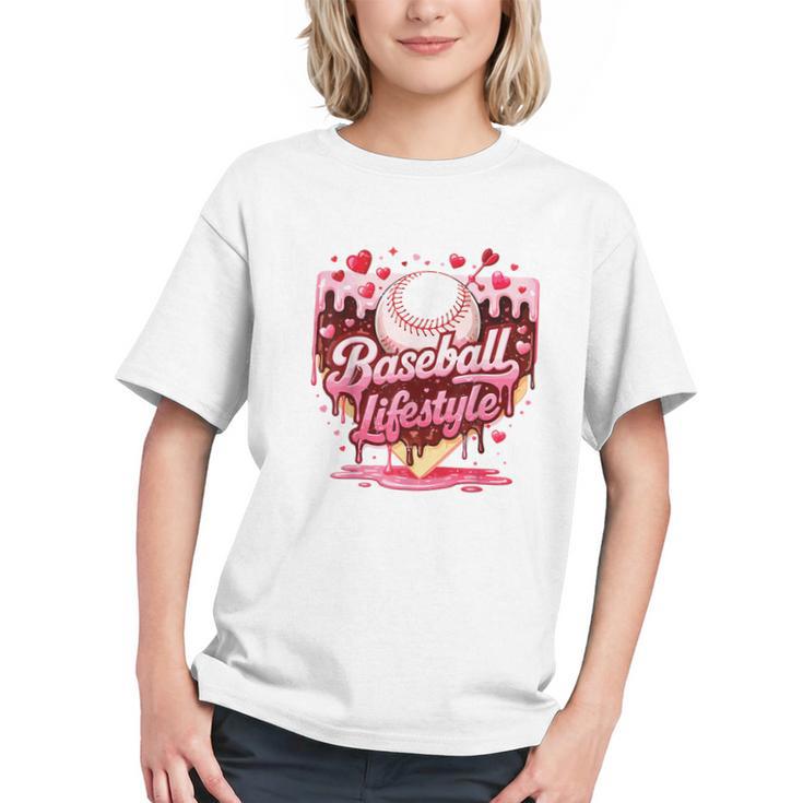 Valentine Baseball Lifestyle Home Plate Ice-Cream Drip Boys Graphic Youth