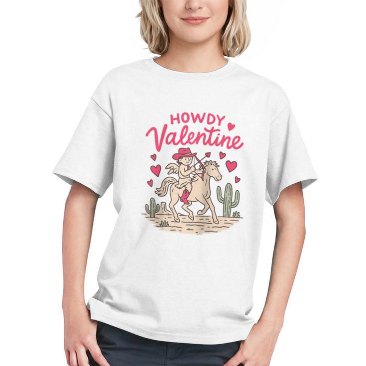 Valentine’s Day Western Life Cowboys Cupid Howdy Valentine Raglan Baseball Tee Graphic Youth