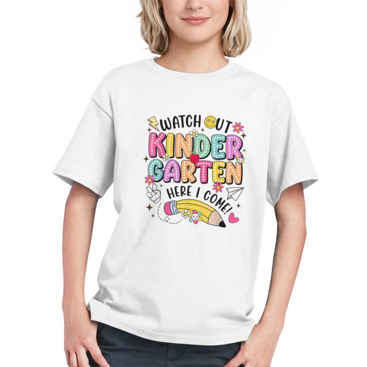 Watch Out KinderGarten Here I Come Shirt Kids Back To School Graphic Youth Watch Out KinderGarten Here I Come Shirt Kids Back To School Graphic Youth