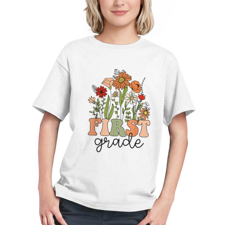 Wildflowers & Groovy Vibes for 1st Grade Back to School Youth T-shirt