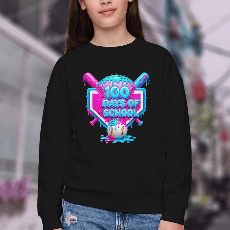 100 Days Of School Baseball Drip 100 Days For Boys And Kids Youth Crewneck Sweatshirt 100 Days Of School Baseball Drip 100 Days For Boys And Kids Youth Crewneck Sweatshirt