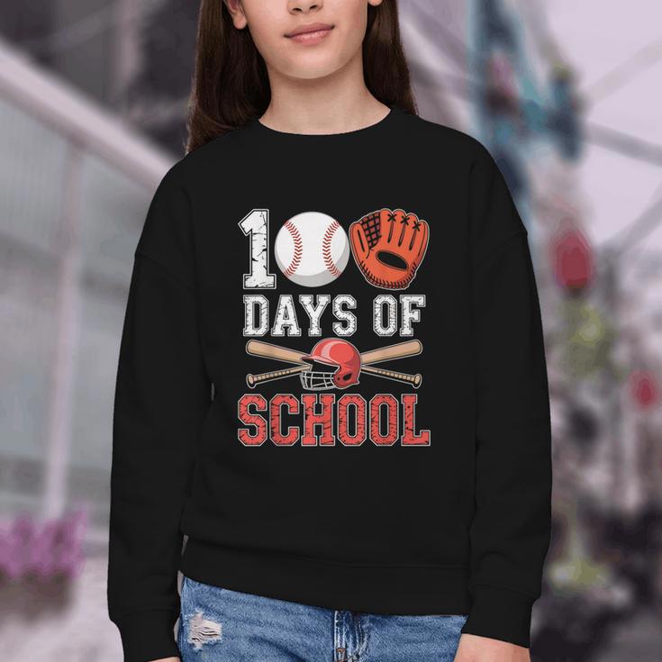 100 Days Of School Baseball Player Teacher Student Youth Crewneck Sweatshirt 100 Days Of School Baseball Player Teacher Student Youth Crewneck Sweatshirt