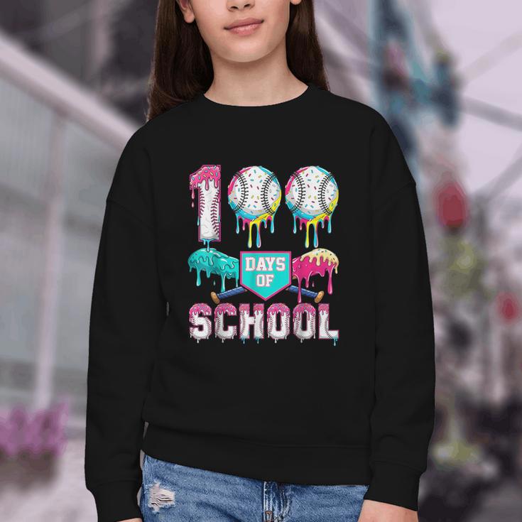 100 Days Of School Boys Kids 100th Day Of School Baseball Youth Crewneck Sweatshirt 100 Days Of School Boys Kids 100th Day Of School Baseball Youth Crewneck Sweatshirt