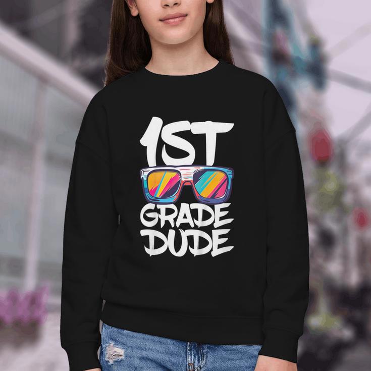 1st Grade Dude Shirt Back To School First Grade Boy Girl Youth Crewneck Sweatshirt
