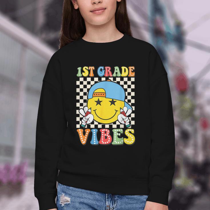 1st Grade Vibes Kids Back To School Class First Grade Boys Youth Crewneck Sweatshirt 1st Grade Vibes Kids Back To School Class First Grade Boys Youth Crewneck Sweatshirt