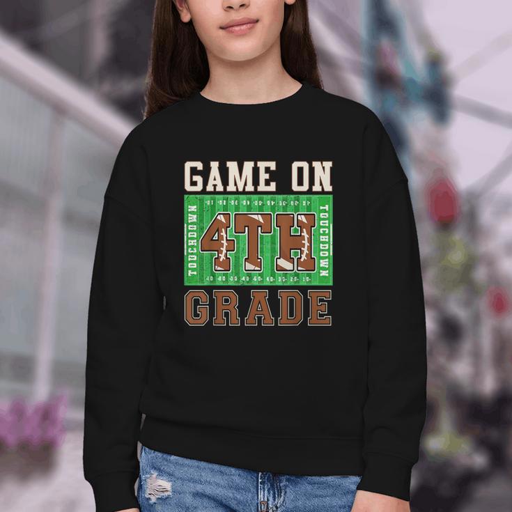 4th Grade Boys Kids Football Back To School Fourth Grade Youth Crewneck Sweatshirt