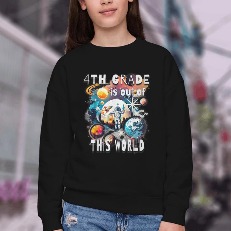 4th Grade Is Out Of This World Back To School Astronaut Youth Crewneck Sweatshirt