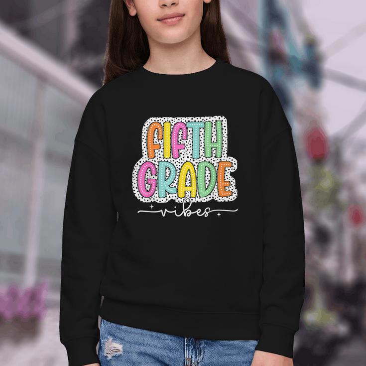 5th Fifth Grade Vibes Back To School Dalmatian Dots Youth Crewneck Sweatshirt 5th Fifth Grade Vibes Back To School Dalmatian Dots Youth Crewneck Sweatshirt