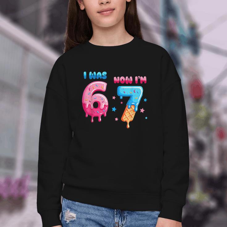 I Was 6 Now I'm 7 Birthday Baseball Drip For Boys Kid Youth Crewneck Sweatshirt I Was 6 Now I'm 7 Birthday Baseball Drip For Boys Kid Youth Crewneck Sweatshirt