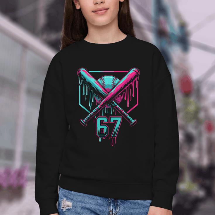 67 Baseball Drip Six Seven Gen Alpha Slag Youth Crewneck Sweatshirt
