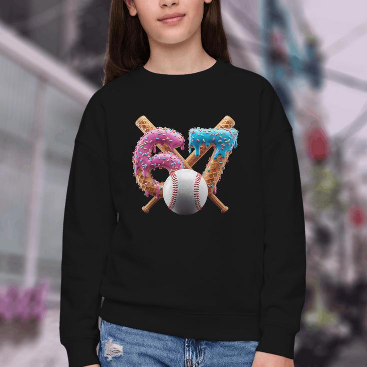 67 Baseball Ice Cream Drip Kids Youth Youth Crewneck Sweatshirt