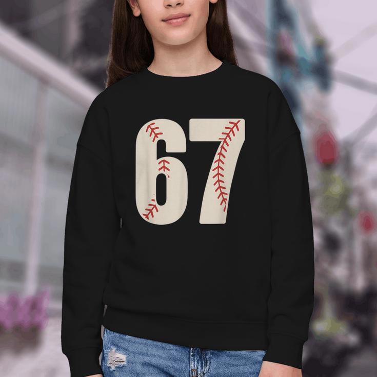 67 Baseball Six Seven 6 7 Meme 67 Youth Crewneck Sweatshirt 67 Baseball Six Seven 6 7 Meme 67 Youth Crewneck Sweatshirt