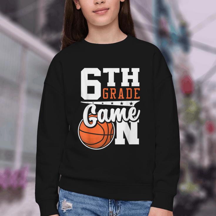 6th Grade Game On Back To School Basketball Boy Sixth Grade Youth Crewneck Sweatshirt
