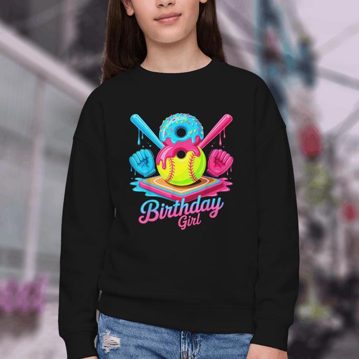 8th Birthday Baseball Ice Cream Drip 8 Years Old Girls B-Day Youth Crewneck Sweatshirt 8th Birthday Baseball Ice Cream Drip 8 Years Old Girls B-Day Youth Crewneck Sweatshirt