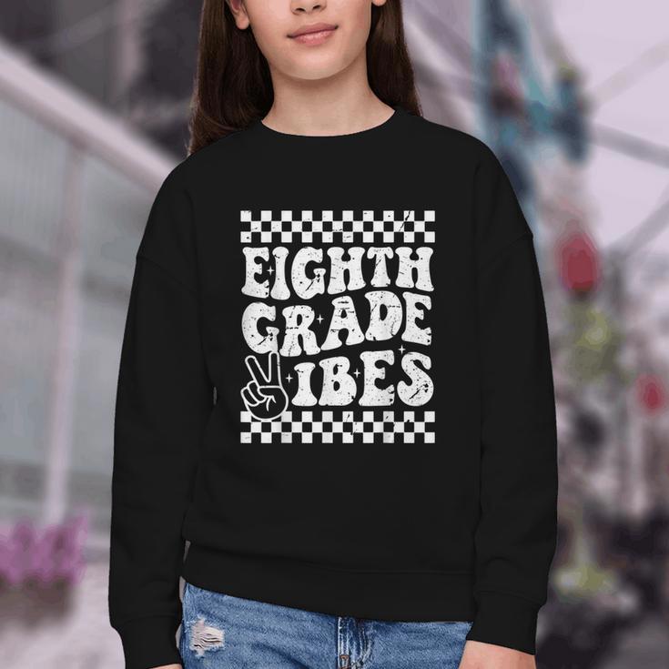 8th Eighth Grade Vibes 1st Back To School Checkerboard Crew Youth Crewneck Sweatshirt 8th Eighth Grade Vibes 1st Back To School Checkerboard Crew Youth Crewneck Sweatshirt