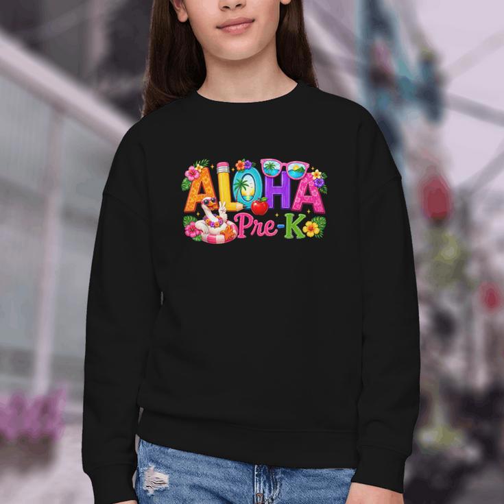 Aloha Pre-K Tropical Floral Beach Silly Goose Back To School Youth Crewneck Sweatshirt Aloha Pre-K Tropical Floral Beach Silly Goose Back To School Youth Crewneck Sweatshirt