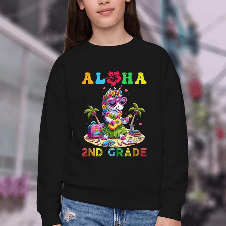 Aloha Second Grade Unicorn Hawaii Back To School Kids Girl Youth Crewneck Sweatshirt Aloha Second Grade Unicorn Hawaii Back To School Kids Girl Youth Crewneck Sweatshirt