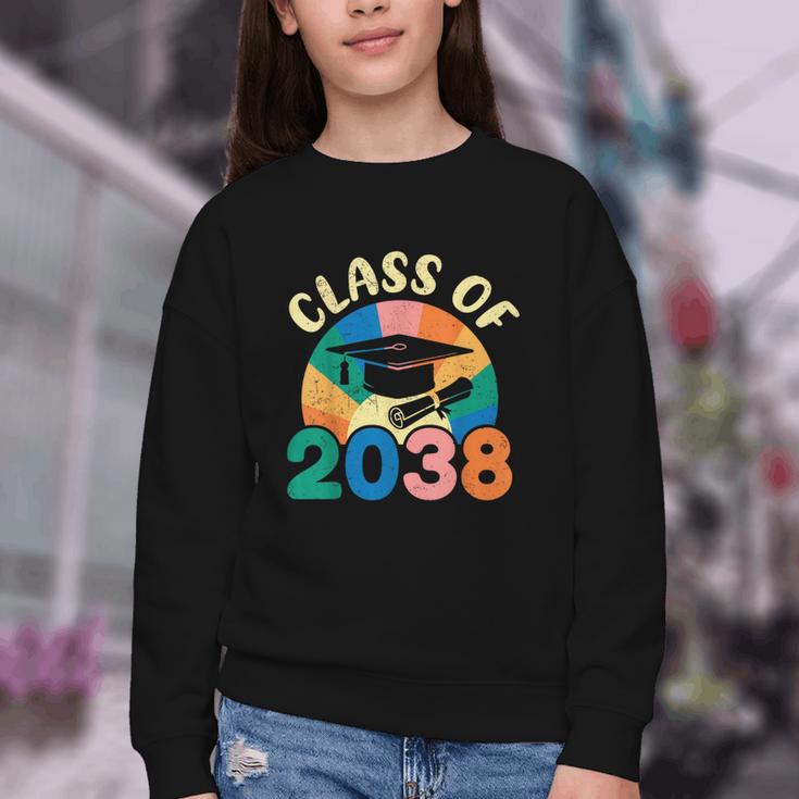 Back To School Pre-K Kindergarten Graduation Class Of 2038 Youth Crewneck Sweatshirt Back To School Pre-K Kindergarten Graduation Class Of 2038 Youth Crewneck Sweatshirt