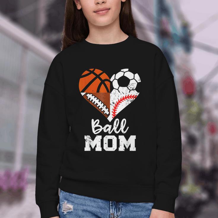 Ball Mom Heart Soccer Basketball Baseball Football Mom Youth Crewneck Sweatshirt Ball Mom Heart Soccer Basketball Baseball Football Mom Youth Crewneck Sweatshirt