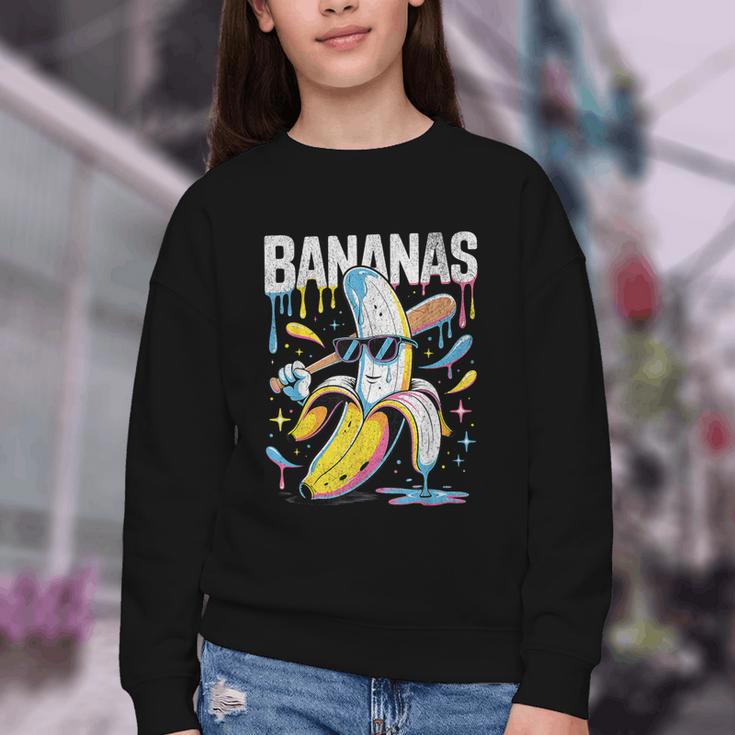 Banana Baseball Drip Kids Youth Boys Girls Sport Teens Youth Crewneck Sweatshirt Banana Baseball Drip Kids Youth Boys Girls Sport Teens Youth Crewneck Sweatshirt
