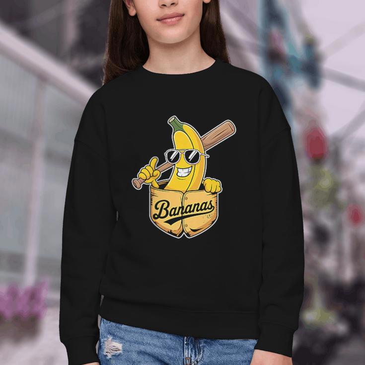 Banana Baseball Fruit Youth Crewneck Sweatshirt Banana Baseball Fruit Youth Crewneck Sweatshirt