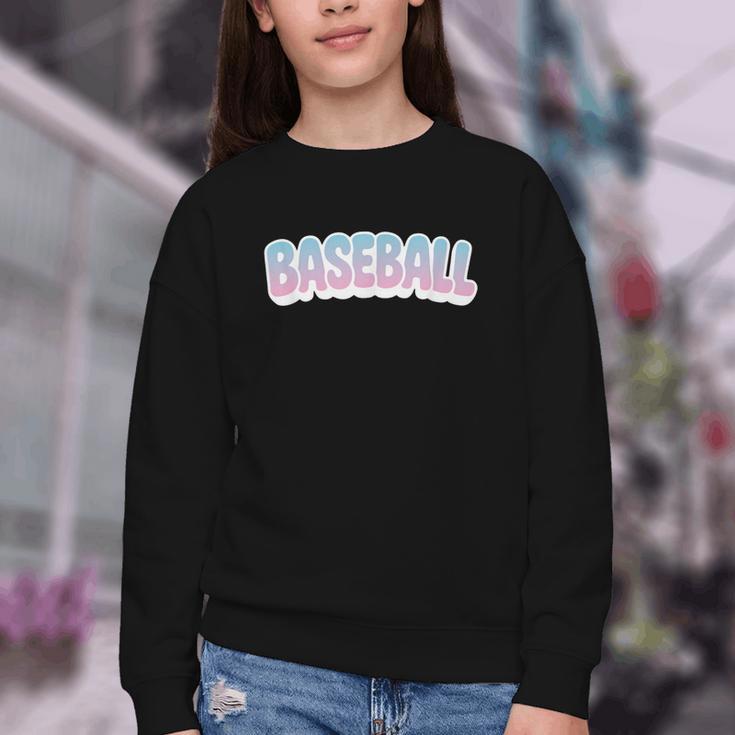 Baseball Bubble Letter Youth Crewneck Sweatshirt