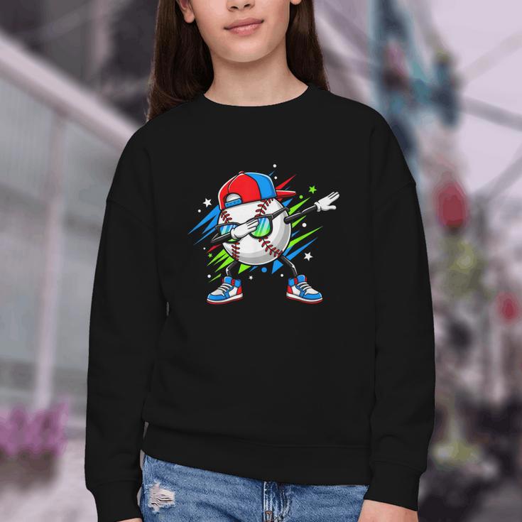 Baseball Dabbing Sports For Boys And Girls Game Day Youth Crewneck Sweatshirt Baseball Dabbing Sports For Boys And Girls Game Day Youth Crewneck Sweatshirt