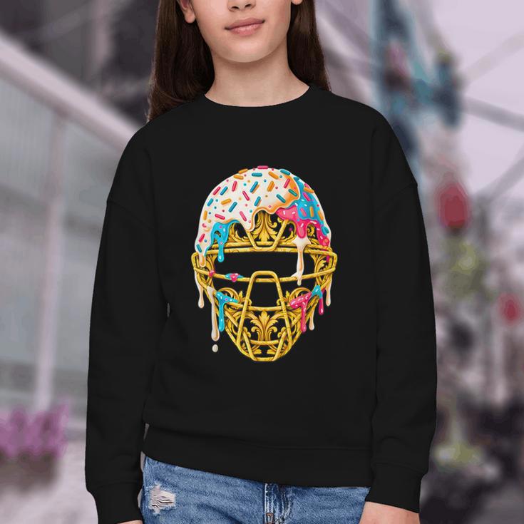 Baseball Drip For Boys Ice Cream Drip Youth Boys Catcher's Youth Crewneck Sweatshirt