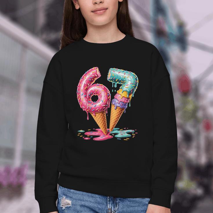 Baseball Drip Ice Cream 67 Youth Crewneck Sweatshirt Baseball Drip Ice Cream 67 Youth Crewneck Sweatshirt