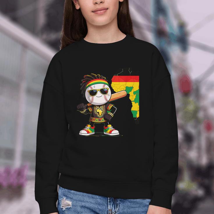 Baseball Drip Ice Cream Boys Youth Kids History Month Youth Crewneck Sweatshirt Baseball Drip Ice Cream Boys Youth Kids History Month Youth Crewneck Sweatshirt