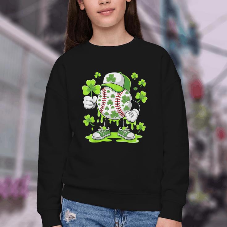 Baseball Drip Ice Cream Shamrock Irish St Patricks Men Youth Crewneck Sweatshirt Baseball Drip Ice Cream Shamrock Irish St Patricks Men Youth Crewneck Sweatshirt