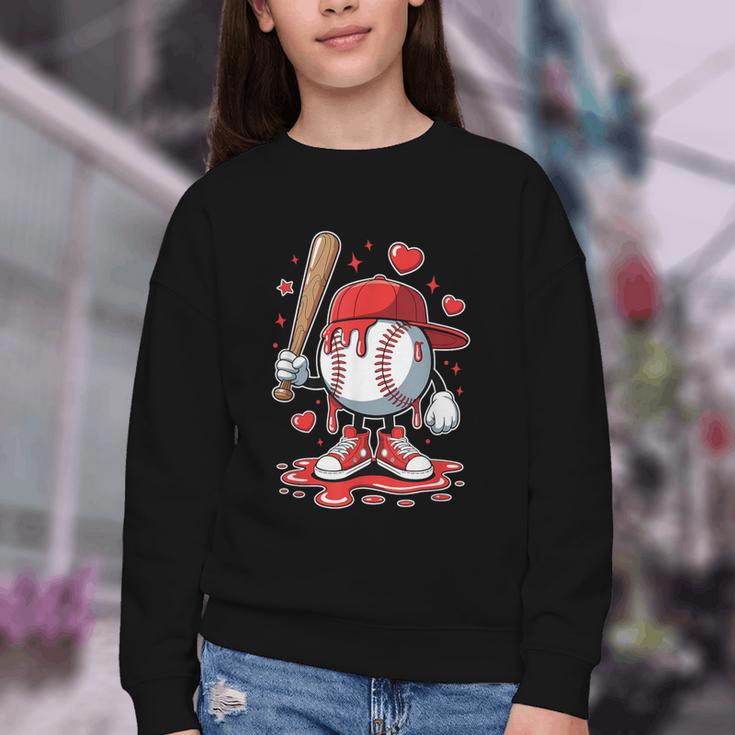 Baseball Drip Icecream Apparel Youth Boy Valentine Youth Crewneck Sweatshirt Baseball Drip Icecream Apparel Youth Boy Valentine Youth Crewneck Sweatshirt