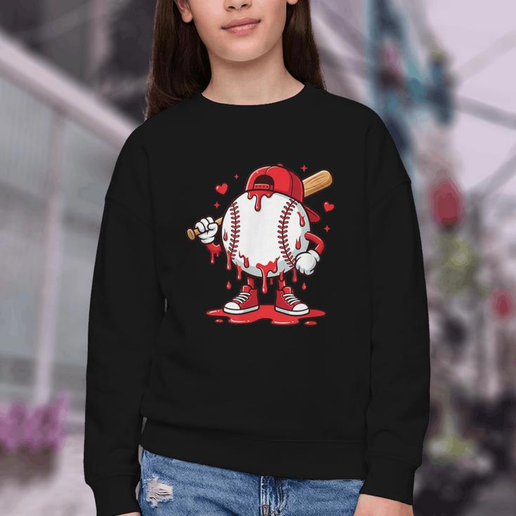 Baseball Drip Icecream Men Boy Valentine Youth Crewneck Sweatshirt Baseball Drip Icecream Men Boy Valentine Youth Crewneck Sweatshirt