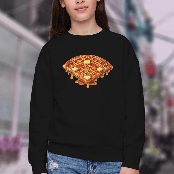 Baseball Dripping Waffle Field Youth Crewneck Sweatshirt Baseball Dripping Waffle Field Youth Crewneck Sweatshirt