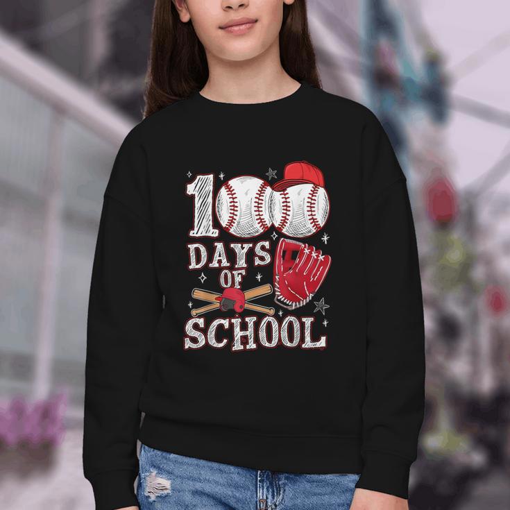 Baseball Happy 100 Days Of School Boy Girl Kid Teacher Youth Crewneck Sweatshirt Baseball Happy 100 Days Of School Boy Girl Kid Teacher Youth Crewneck Sweatshirt