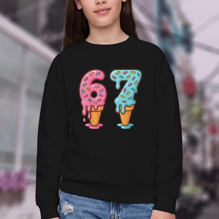 Baseball Ice Cream Drip 6 7 Kids 67 Birthday Youth Crewneck Sweatshirt Baseball Ice Cream Drip 6 7 Kids 67 Birthday Youth Crewneck Sweatshirt