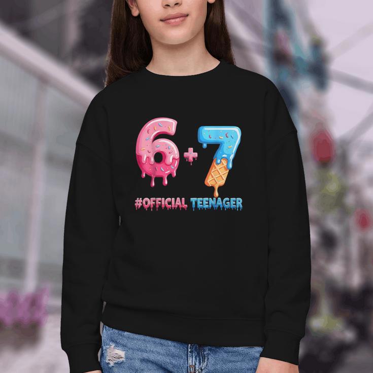 Baseball Ice Cream Drip 67 Official Teenager 13th Birthday Youth Crewneck Sweatshirt Baseball Ice Cream Drip 67 Official Teenager 13th Birthday Youth Crewneck Sweatshirt