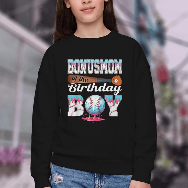 Baseball Ice Cream Drip Bonus Mom Of The Birthday Boy Youth Crewneck Sweatshirt Baseball Ice Cream Drip Bonus Mom Of The Birthday Boy Youth Crewneck Sweatshirt
