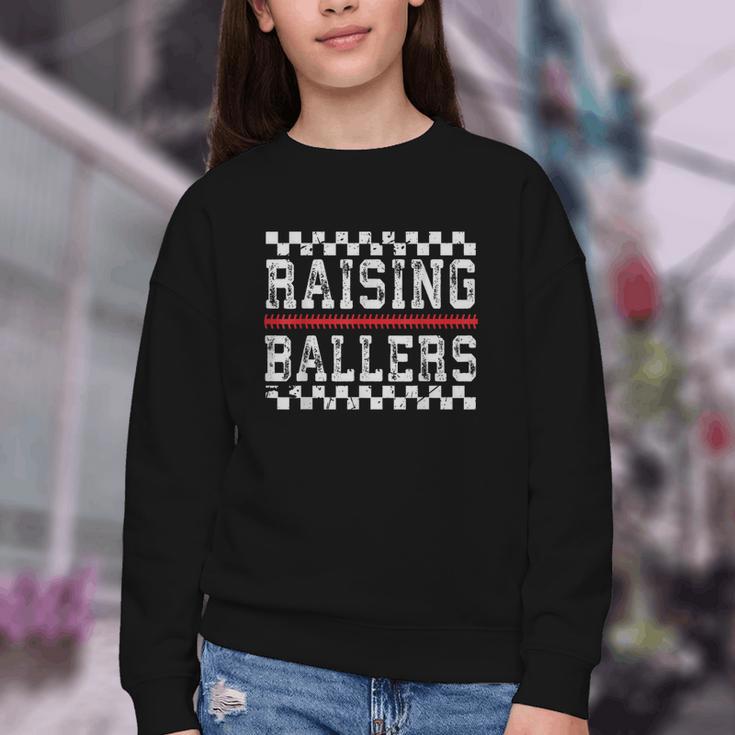 Baseball Player Raising Ballers Game Day Respect The Drip Youth Crewneck Sweatshirt Baseball Player Raising Ballers Game Day Respect The Drip Youth Crewneck Sweatshirt