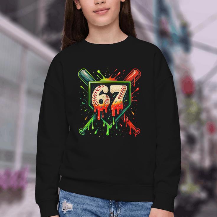Baseball Six Seven 67 Meme Ice Cream Drip Xmas Men Women Youth Crewneck Sweatshirt
