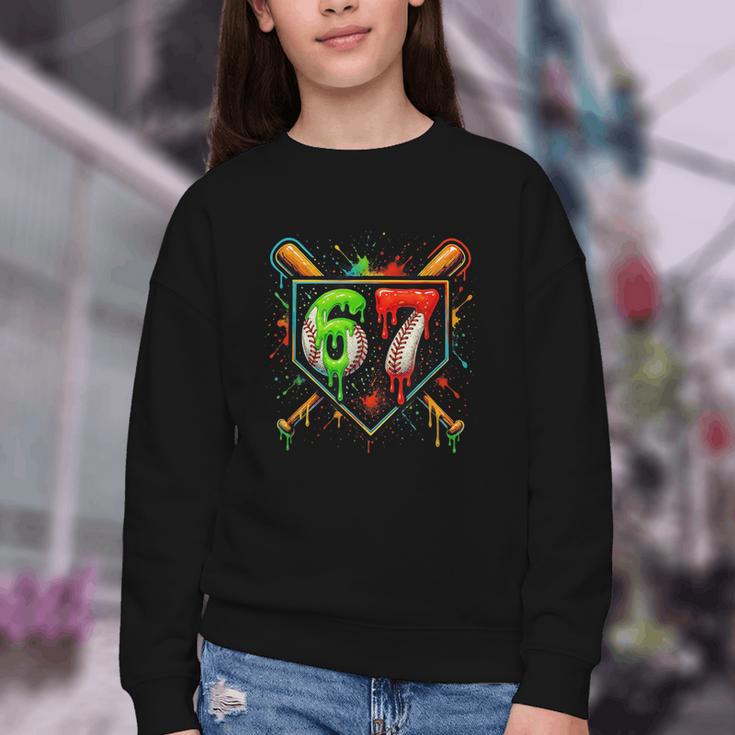 Baseball Six Seven 67 Meme Ice Cream Drip Xmas Women Men Youth Crewneck Sweatshirt Baseball Six Seven 67 Meme Ice Cream Drip Xmas Women Men Youth Crewneck Sweatshirt