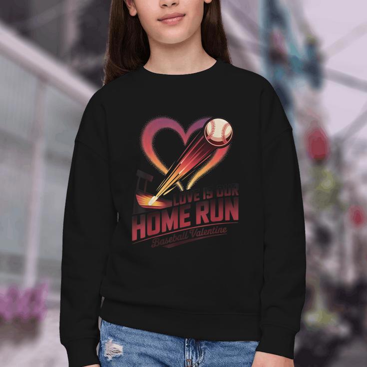 Baseball Valentine Love Is Our Home Run Apparel Youth Crewneck Sweatshirt Baseball Valentine Love Is Our Home Run Apparel Youth Crewneck Sweatshirt