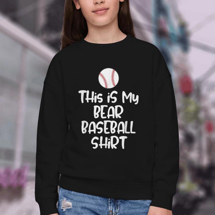 Bear Baseball Shirt For Players Fans And Moms Youth Crewneck Sweatshirt