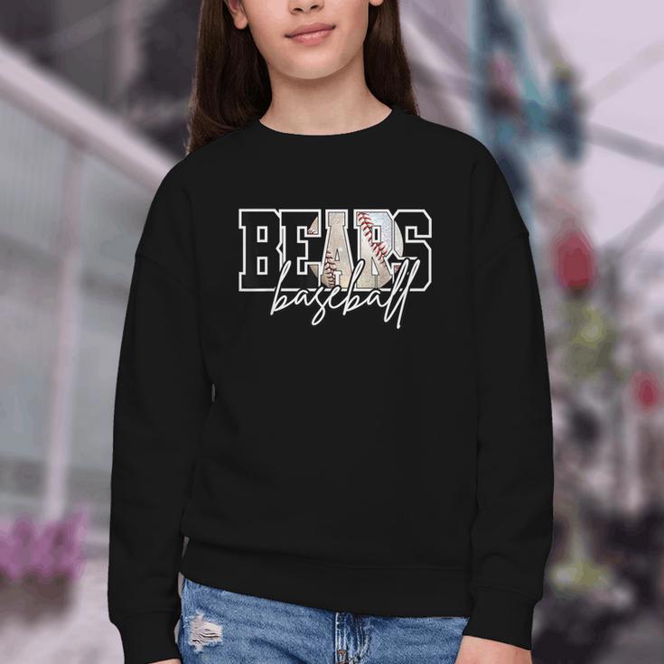 Bears Baseball Mom Game Day School Spirit Bear Pride Youth Crewneck Sweatshirt