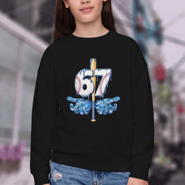 Blue Camo Baseball 67 Six Seven Camo Ice Cream Drip Boy Teen Youth Crewneck Sweatshirt Blue Camo Baseball 67 Six Seven Camo Ice Cream Drip Boy Teen Youth Crewneck Sweatshirt