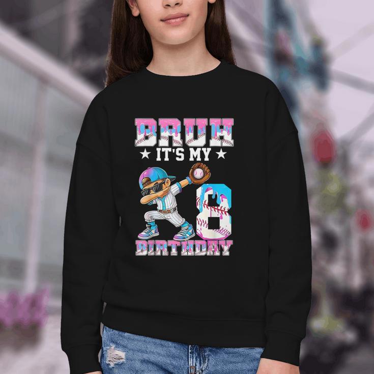 Bruh It's My 8th Birthday Baseball Ice Cream Drip 8 Year Old Youth Crewneck Sweatshirt Bruh It's My 8th Birthday Baseball Ice Cream Drip 8 Year Old Youth Crewneck Sweatshirt