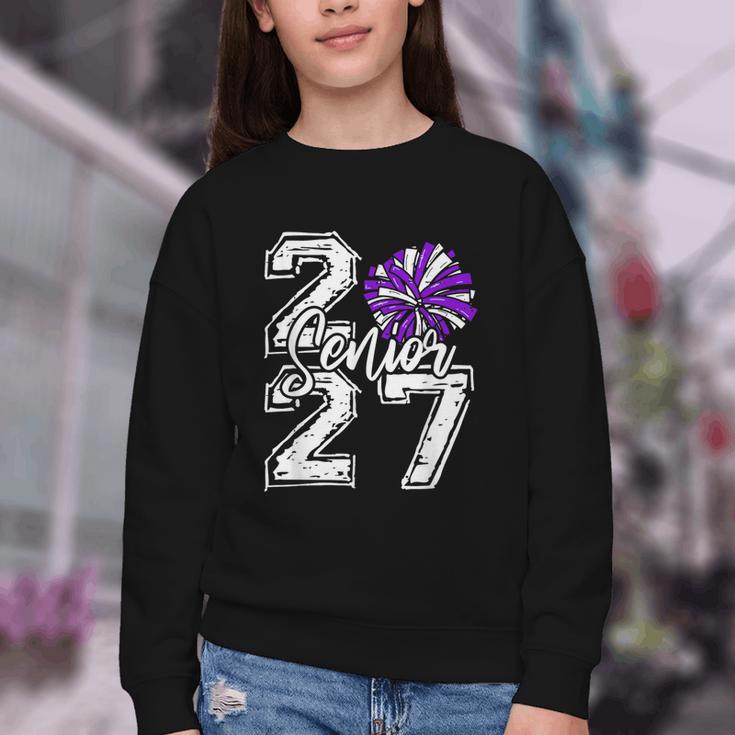 Class Of 2027 Cheer Purple Senior 2027 Back To School Youth Crewneck Sweatshirt Class Of 2027 Cheer Purple Senior 2027 Back To School Youth Crewneck Sweatshirt